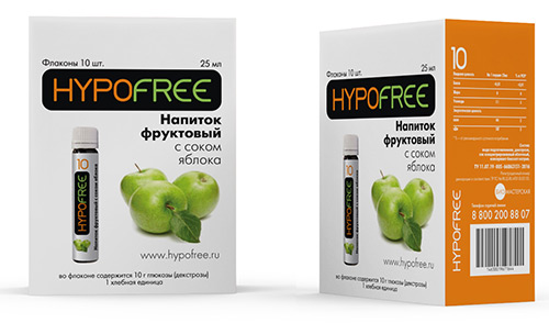 Напиток фруктовый ГипоФри (HypoFree), вкус яблоко